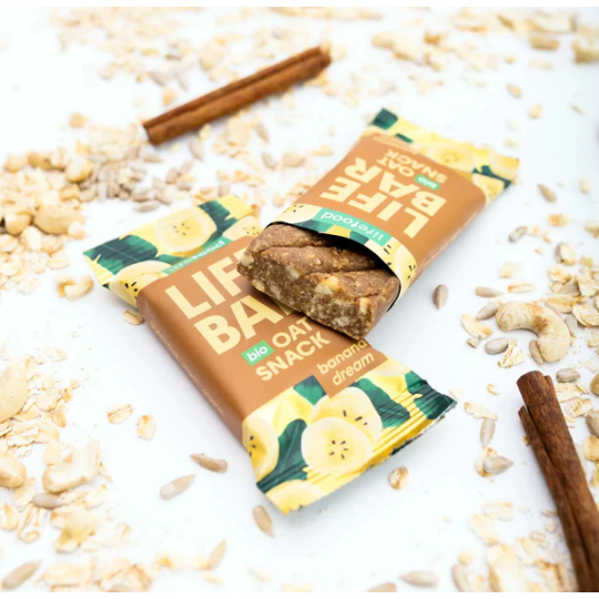 Lifebar Oat snack banánový 40 g BIO | LIFEFOOD