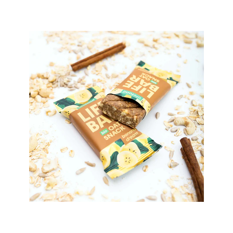 Lifebar Oat snack banánový 40 g BIO | LIFEFOOD