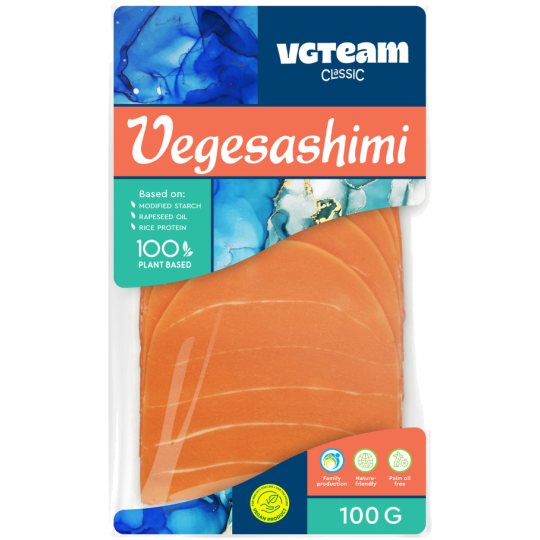 VegeSashimi – rostlinná alternativa uzeného lososa 100 g | VGTeam