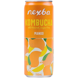 Kombucha de mango – ligeramente gaseosa, sin azúcar, 330 ml | Nexba