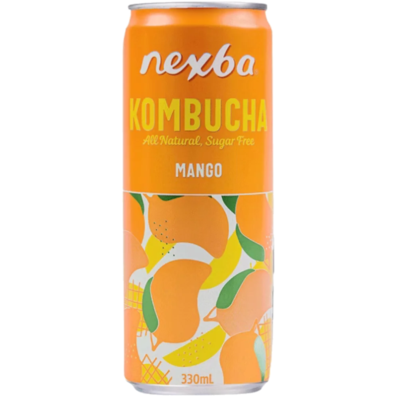 Kombucha Mango – jemně perlivá, bez cukru, 330 ml | Nexba