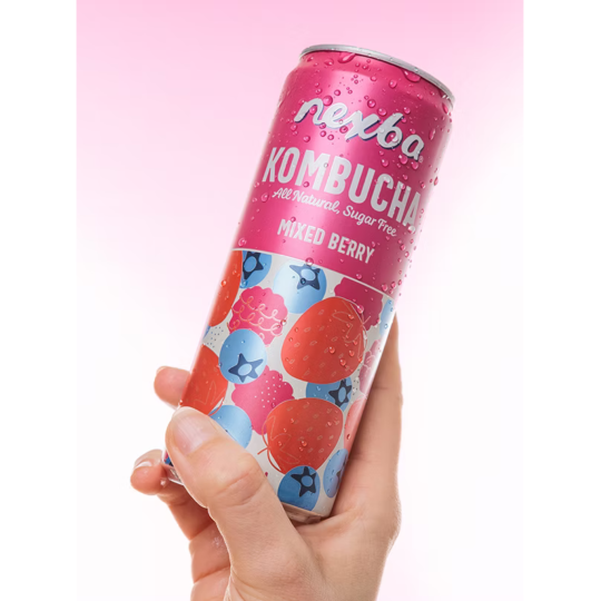 Kombucha de frutos silvestres – levemente gaseificada, sem açúcar, 330 ml | Nexba