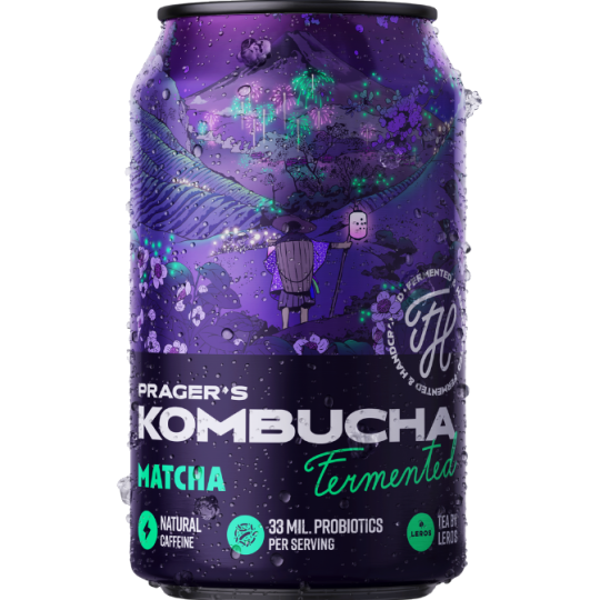 Kombucha de matcha – bebida fermentada de té verde 330 ml | Prager's
