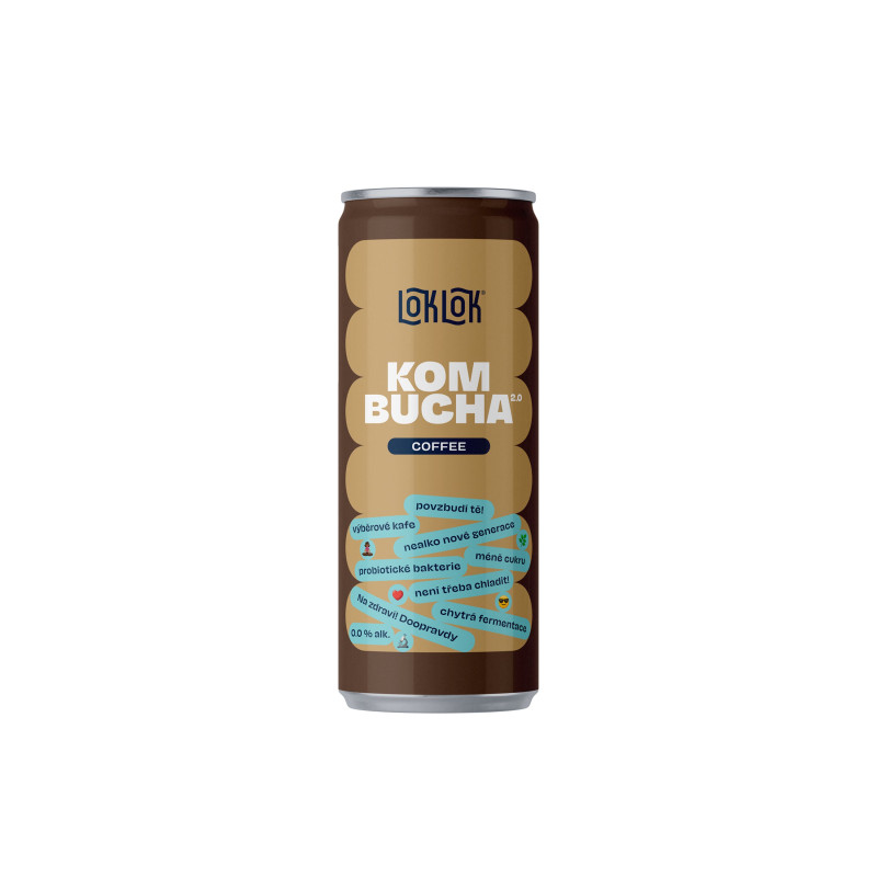 Kombucha káva plech 330 ml | LOKLOK