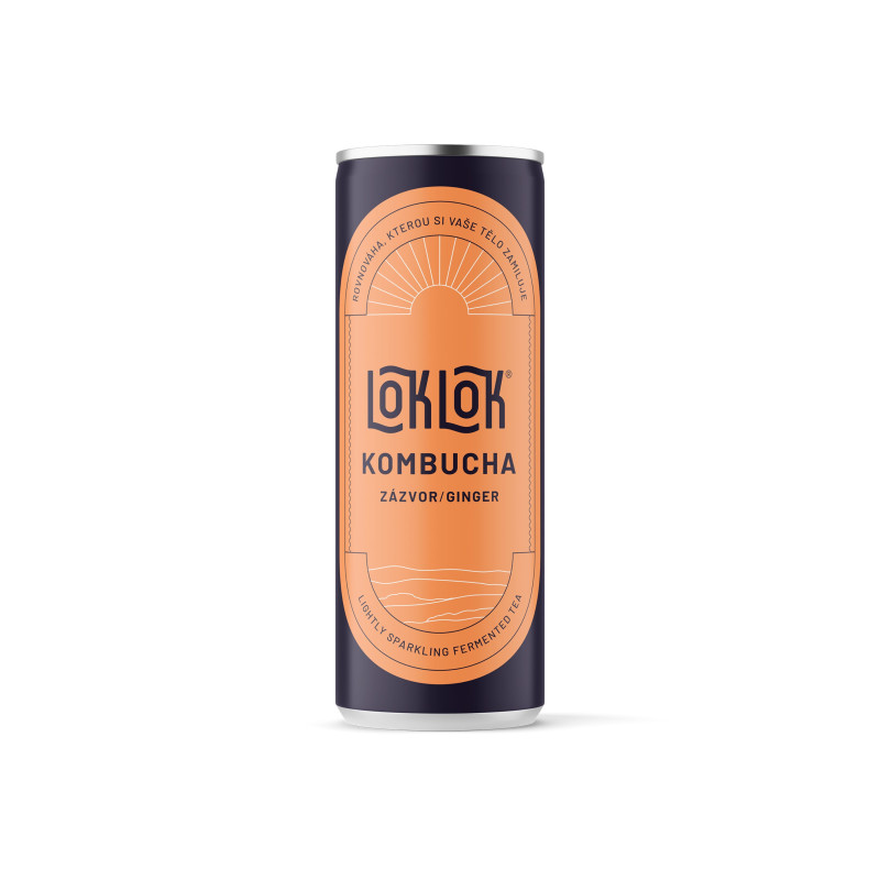 Kombucha zázvor plech 330 ml | LOKLOK